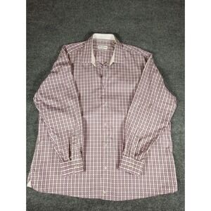 ROBERT GRAHAM Size 2XLT Men's Shirt Red-Gray Black Plaid Check Flip Cuff Classic